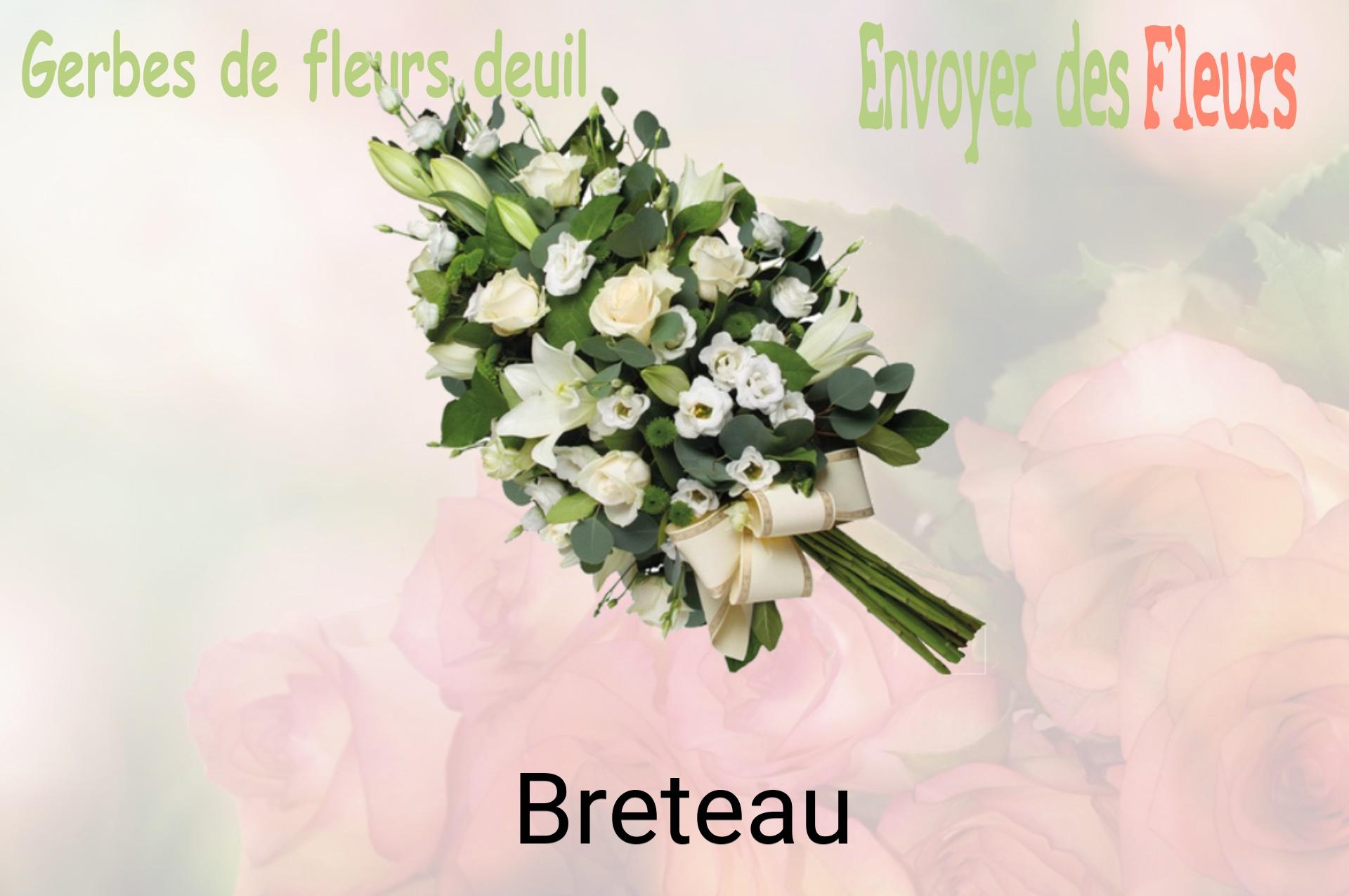 Gerbe de fleurs de deuil livrée à Breteau